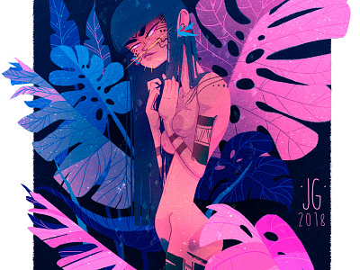 Amazonia 2d art adobe photoshop character design design digital 2d digital art digital illustration illustration nature plants process process video rainforest tattoo wild
