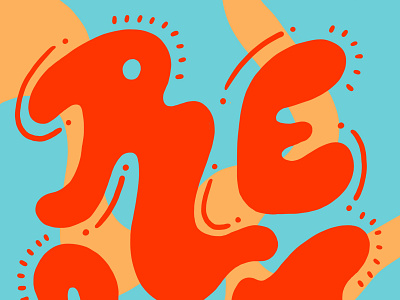 Respect blue design illustration orange respect shapes typography