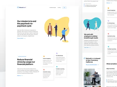 RefundNote accounting clean design challenge employee engagement employer finance app finance website financial advisor icons set landing page illustration nordic platform san fran stress transparent background usa today