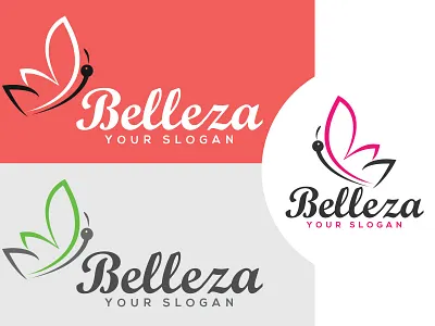 Belleza Logo Concept branding butterfly coloful color fashion fly font illustartor logo logo design logo design branding logo design challenge logo design concept modern slogan typography vector woman logo