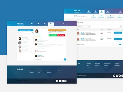 App Designs for Kind Ads app design application blue crypto currency design email gradients mail menu menu design messages navigation product design submenu table ui ux web app design