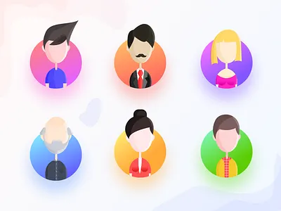 Team section avatars avatar business cartoon illustration female female character friend gradient group male neel old cartoon prakhar section share sharma team team building user we are bolder web