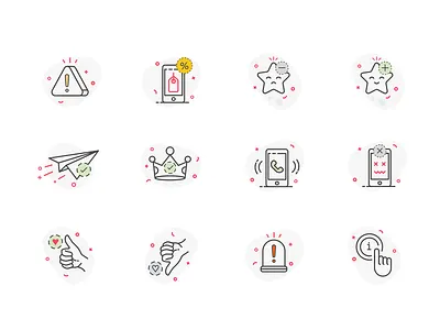 Shopney Mobile Icon add congratulations design discount favorite hand icon iconset illustration info like line line icons message mobile sent star unlike vector warning