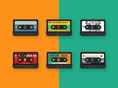 What was your first cassette? ui 像素 图标 复古 插图 设计