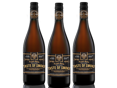 Taste of Smoke bbq beer beerlabel bottle design branding craft beer identity label packaging product design wine winelabel