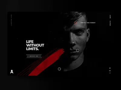 Coming Soon Page Interactions black and red black and white coming soon page dark dark web design dark website design hero banner interaction design minimal red web design red website ui web design website website concept