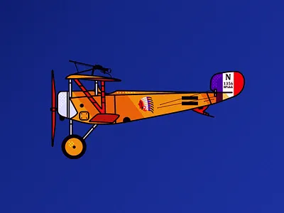Airplane illustration airplane blue bold design flat french grain illustration orange texture vector war