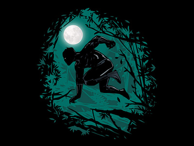 Black Panther black panther cartoon comic illustration design graphic art graphic design graphic tee illustration illustrator jungle marvel comics night panther superhero wakanda