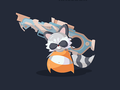 Rocket Raccoon Illustration animal charachter galaxy guardian guardians of the galaxy gun illustration raccoon rocket rocket raccoon vector weapon