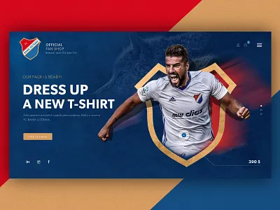 Official fan shop Banik FC. dress eshop football football team inspiration landing page players shop soccer ui ux web webdesign