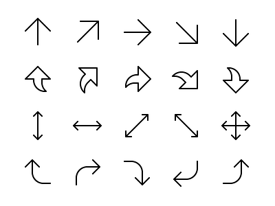 Arrow & Direction Icons arrows back creative market direction down forward glyph icon iconfinder iconography left next pointers previous right ui8 up