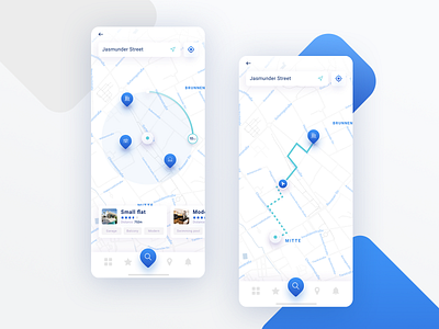 Real Estate Mobile App blue clean design figma map range minimal mobile mobile app mobile map ui ux