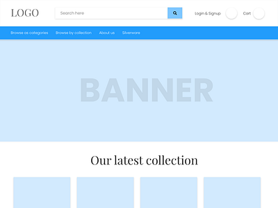 Shoping wireframe with navigation design uxui