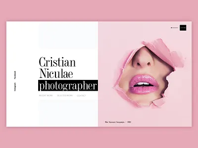 Cristian Photographer Landing Page Ux design photographer pink ui ux designer ux ui