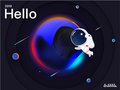Hello 2019 busywait design illustration
