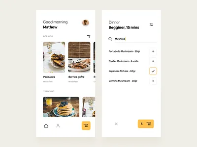 1, 2 or 3? app clean concept design flat ios iphone minimal recipe recipe app typography ui ux vector