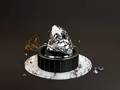 Diamond 3d art c4d cinema 4d corona corona render diamond gold illustration render