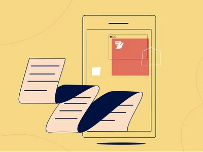 SMS Forms blog branding data design flat form illustration messagebird paper phone post sms vector yellow