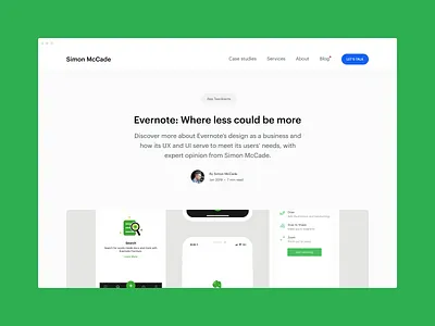 Blog - Evernote: Where less could be more app business clean design designer flat interface mobile simple typography ui ui design white