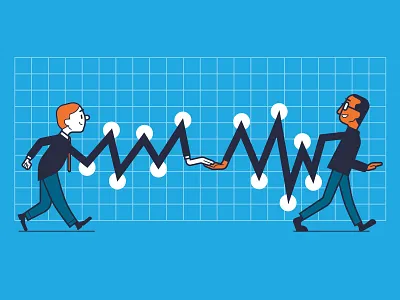 Data-driven Customer Relationships a.i. artificial intelligence business customer data editorial art graph relationship vector