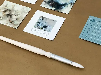 Business Card Design for Asheville Fine Artist artist branding business cards designer icons logo paint painter