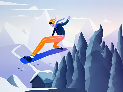 Risky sports clean colors illustration sport