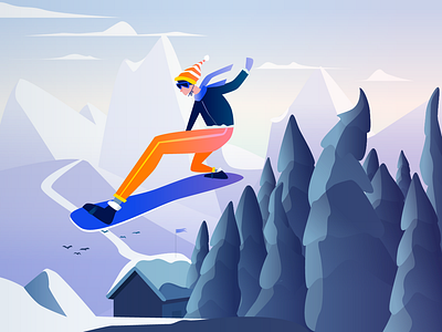 Risky sports clean colors illustration sport