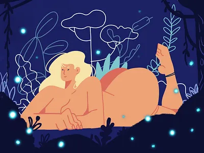 Eve girl girl character illo nature procreate app procreate brush woodland