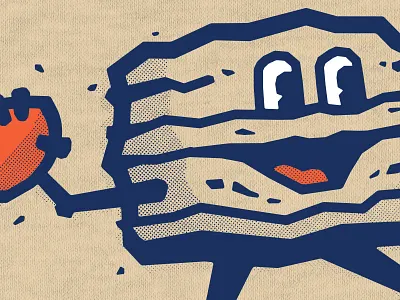 Mr. Biscuit apparel bears biscuit blue character chicago football halftone mitch nfl orange rough screenprint shirt t shirt texture threadland throwing trubisky vintage