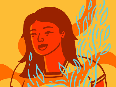 Flores blue candle character fashion flowers illustration mexico orange portrait red shapes woman yellow