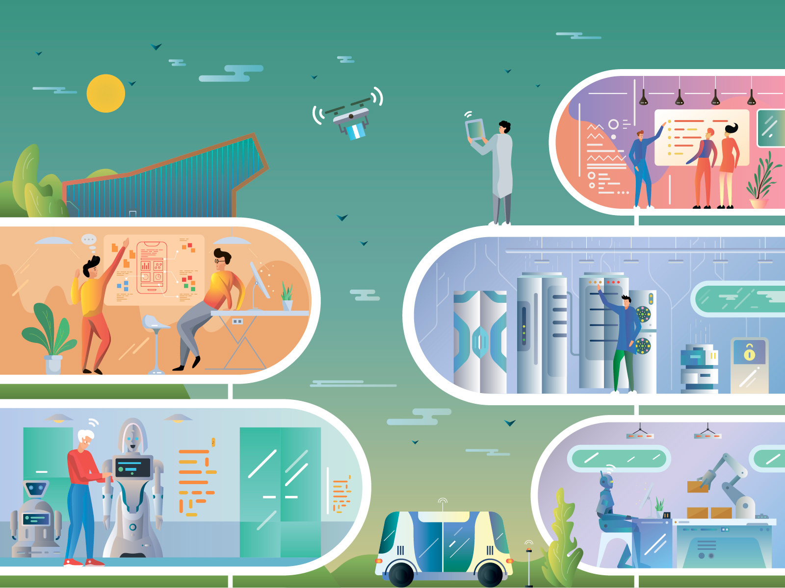 Example of IT Company Illustration