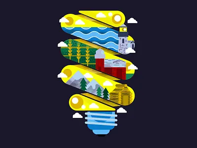Bulb adobe illustrator cabin clouds environment farm green hollt510 illustration illustrator light bulb lighthouse nature oakland san francisco sf sun texture