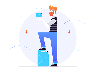 Trunow - Use Your Cash Illustration app canister cash clean gas illustration mobile money petrol station