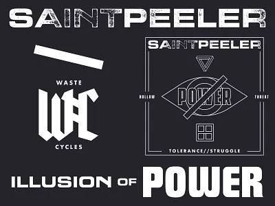 Saintpeeler // Illusion of Power long sleeve shirt apparel band band merch longsleeve matt thompson merch music saintpeeler screenprint sleeve print texture type typography