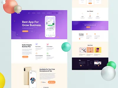 Bilo Mobile App Landing Page app blog landing minimal mobile pricing testimonials ui ux website