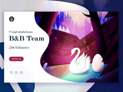 Congratulation 20k fans design illustration ui web