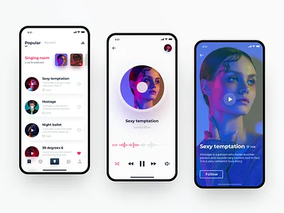 Singing software app design product singing ui