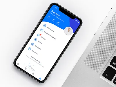 Personal center app blue chat clean concise design icon illustration interesting interface kit mobile app personal center supreme ui