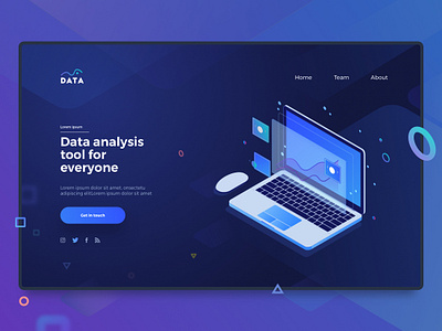 Data Landing Page app colors dark design illustration landing ui uidesign visual web