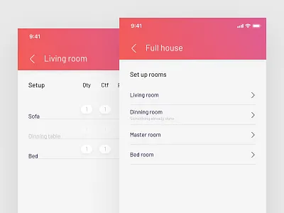Moversly – Full house And living room android app clean gradients ios iphone map minimal modern moving ui ux
