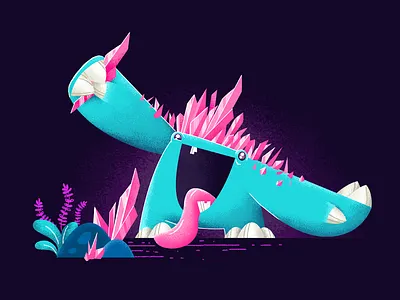 Crystal Monster 2d brush challenge character crystal design eater fun happy illustration illustrator light monster photoshop plant vector