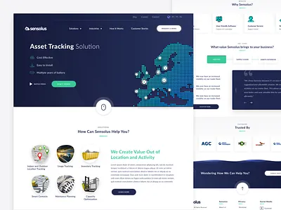 Sensolus - Asset tracking solution app city gradient illustration location map navigation ride service status track tracking ui ux web