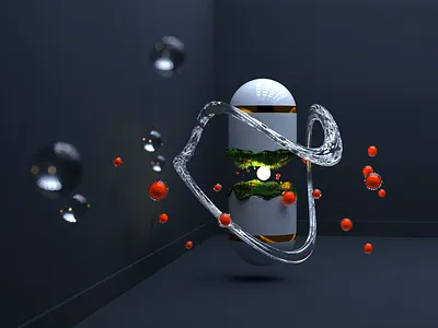Magic Сapsule 3d abstract art balls c4d capsule cinema 4d corona corona render illustration magic render