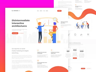 SEO Landing Page adobe xd business clean concept creative ui digital advertisement digital marketing gradient illustration landing design landing page seo ui web webpage