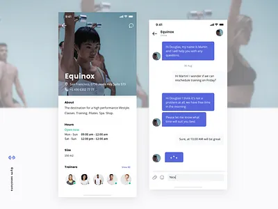 UI Concept app chat clean design fitness app gym ios message profile schedule ui user ux workout app