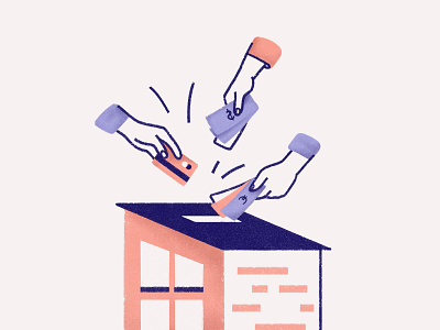 Crowdfunding crowd funding crowdfunding funding house illustration landing page money real estate website illustration