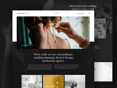 SumptuousEvents Frontpage dark homepage homepage design kalman landing planner wedding