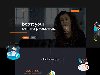 Dark Landing #1 dark dark mode illustration landing landing page video