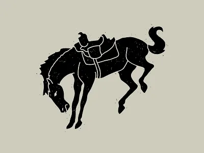 Yeehaw handdrawn horse illustration texture vintage