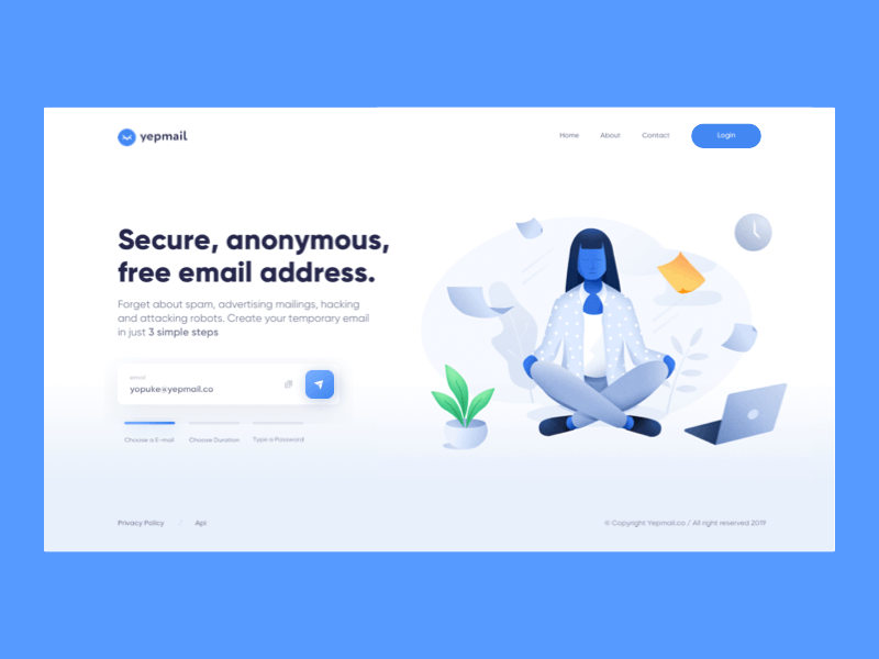 Homepage Design animation blue design homepage illustration landing page ui ux web website